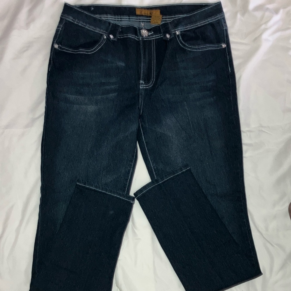 Classic Deep Blue Women's Straight Leg Jeans